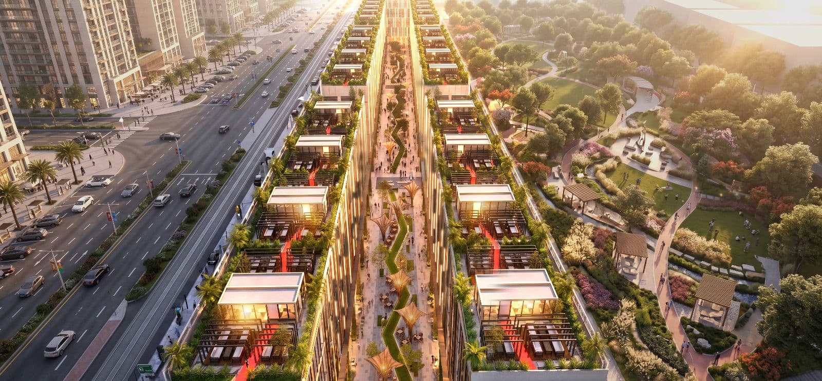 CBD NSIT Pulse Aerial Bird's Eye View of Plazas and Green Parks